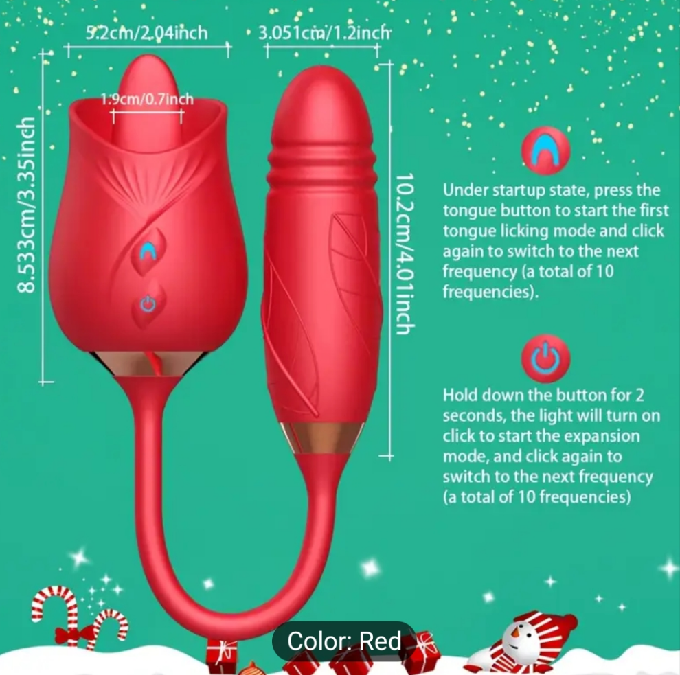 Red rose 2 in 1 vibrator